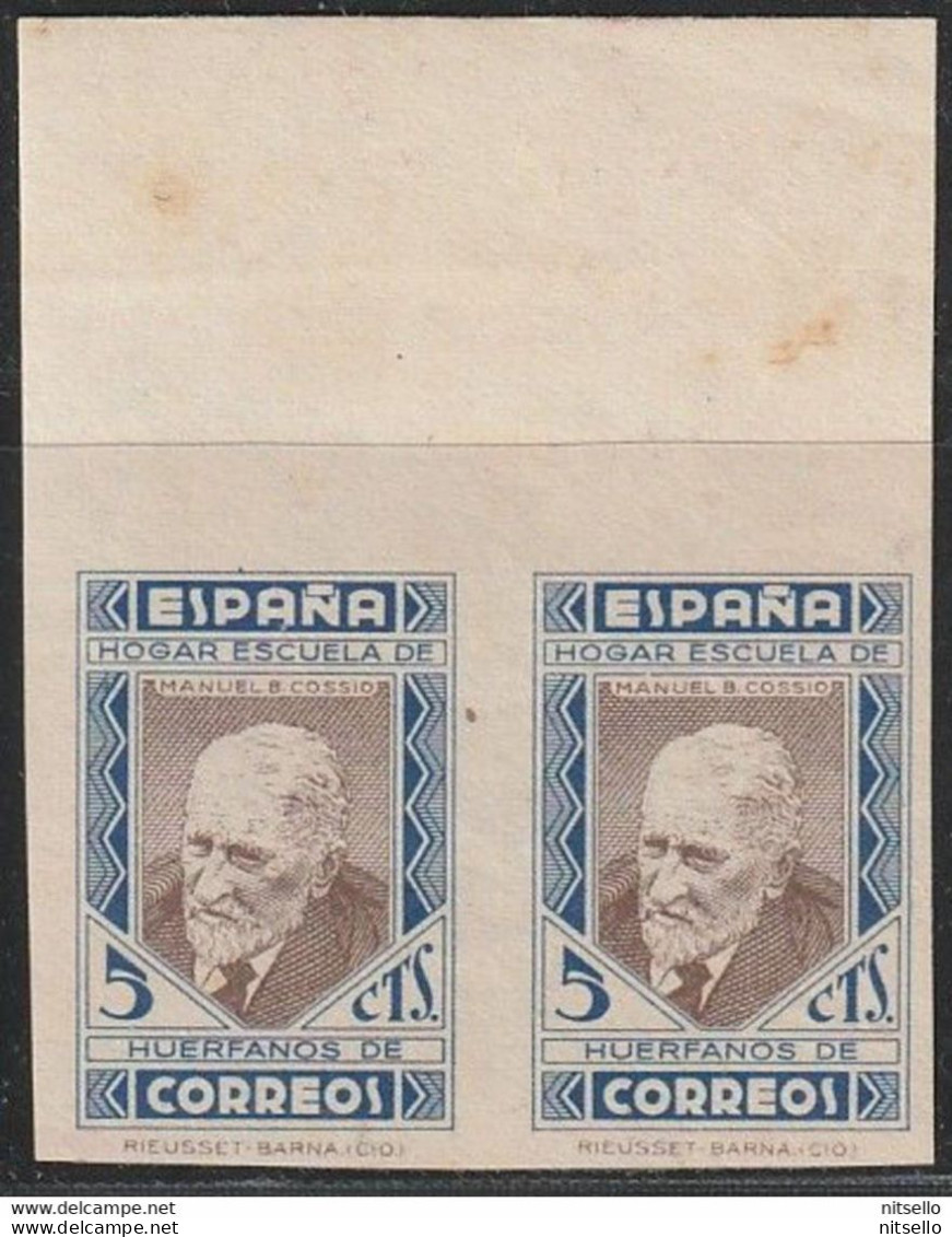 LOTE 1891   /// (C350) ESPAÑA 1937 EDIFIL Nº: BENEF. 12s CALCADO AL DORSO ¡¡¡ LIQUIDATION - JE LIQUIDE !!! - Errors & Oddities