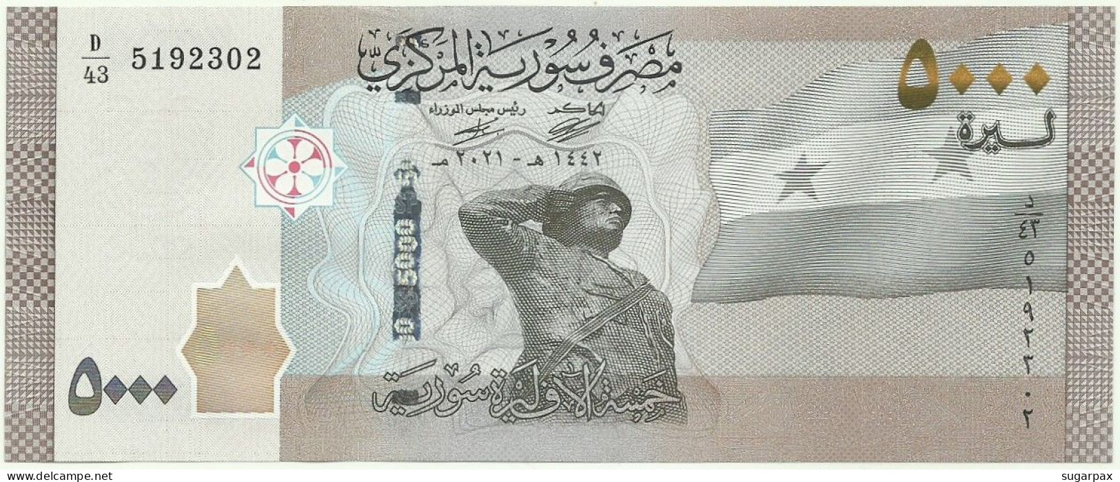 Syria - 5000 Syrian Pounds - 2021 / AH 1442 - Pick 118 - Unc. - Serie D/43 - 5.000 - Syrie