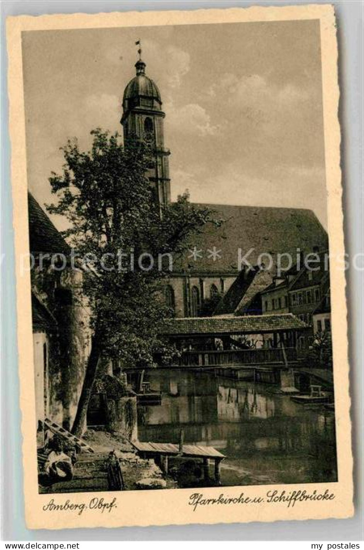 42810578 Amberg Oberpfalz Pfarrkirche Schiffbruecke Amberg - Amberg