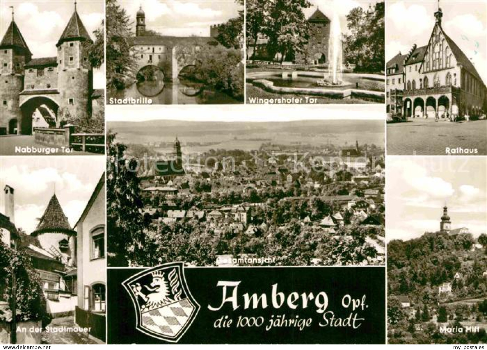 42809962 Amberg Oberpfalz Nabburger Wingershofer Tor Stadtbrille Rathaus Stadtma - Amberg