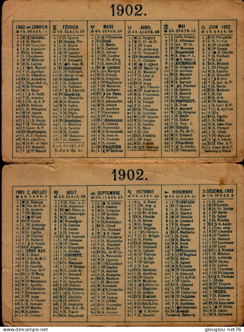 CALENDRIER...1902.....PETIT CALENDRIER ROUENNAIS - Tamaño Pequeño : 1901-20