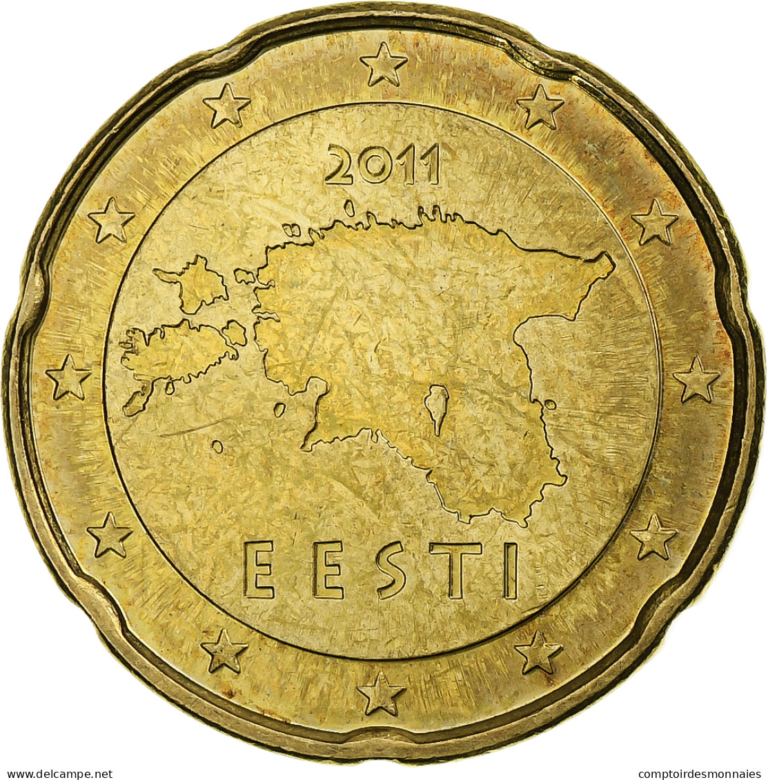 Estonie, 20 Euro Cent, 2011, Vantaa, SPL, Or Nordique, KM:65 - Estonia