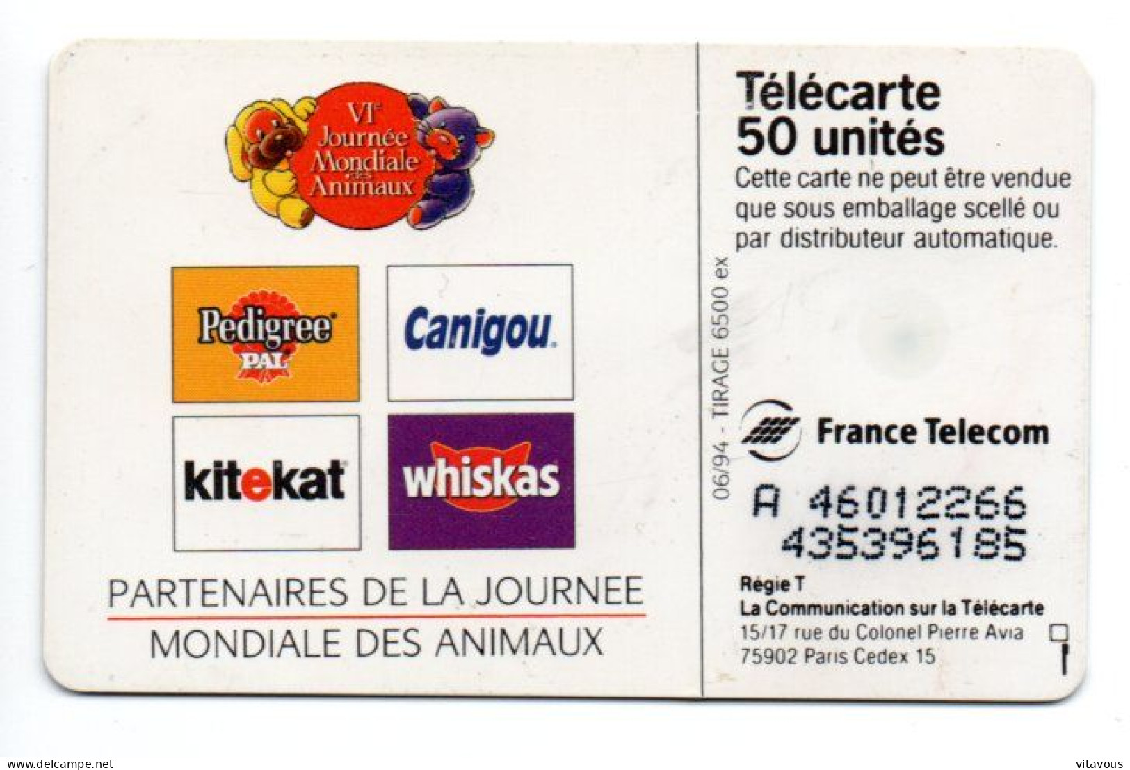En 978 Wad Animaux Chien Chat Télécarte FRANCE 50 Unités Phonecard  (F 431) - 50 Unità  