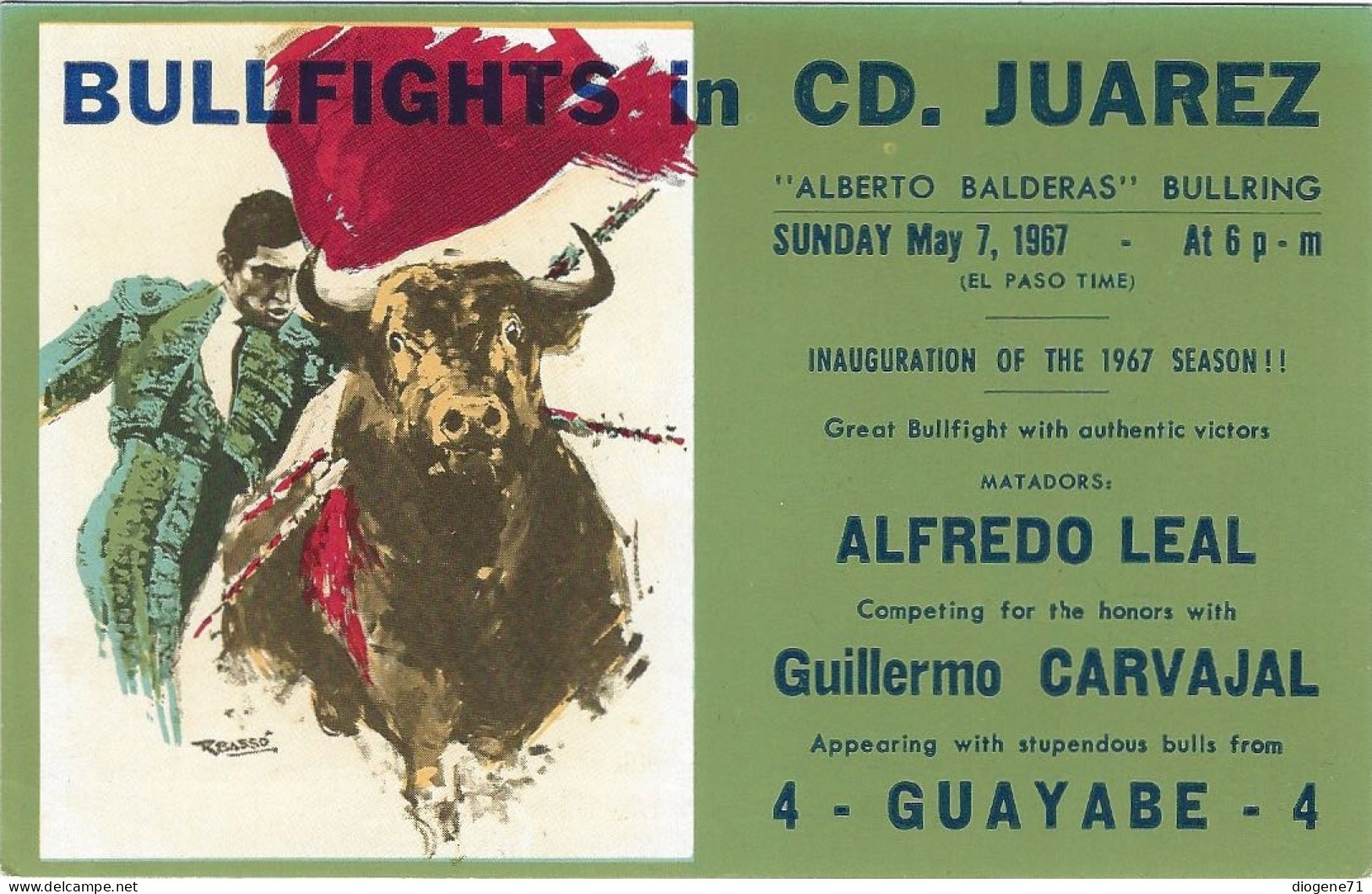 Bullfights In Cd. Juarez  Mexico 1967 Corrida Rare - México