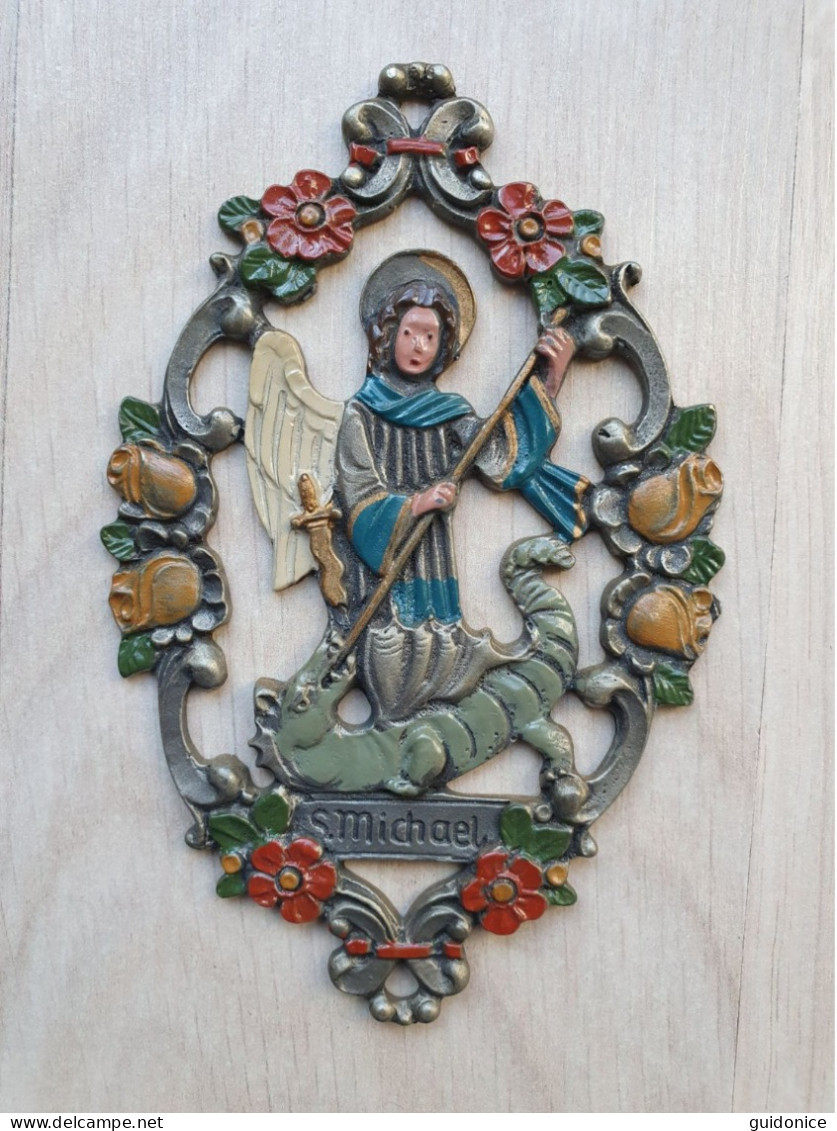 Zinn-Figur  (Schild) - Heiliger Sankt Michael - Zinn