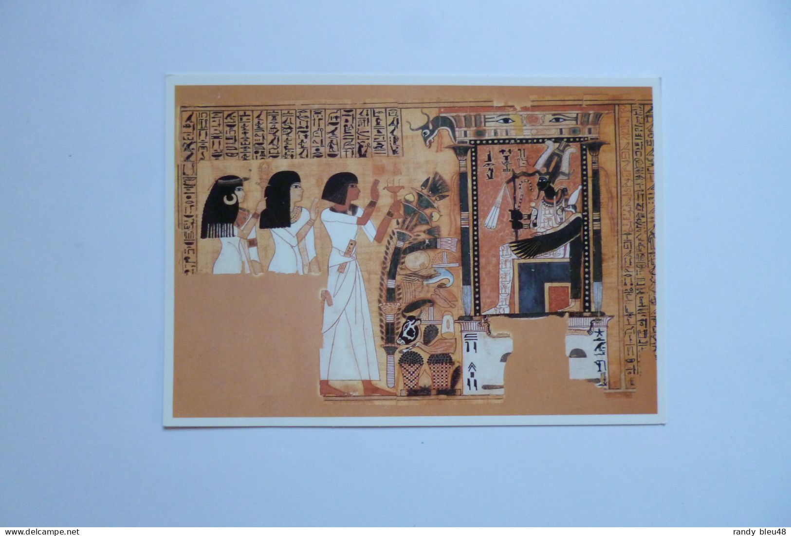 EGYPTE  - Peinture Sur Papyrus  -  Nebqued Suivi De Sa Mère - Musei