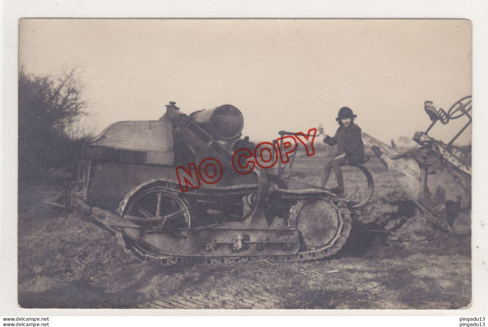 Au Plus Rapide Carte Photo Très Beau Plan Tracteur Agricole Renault Enfant - Tracteurs