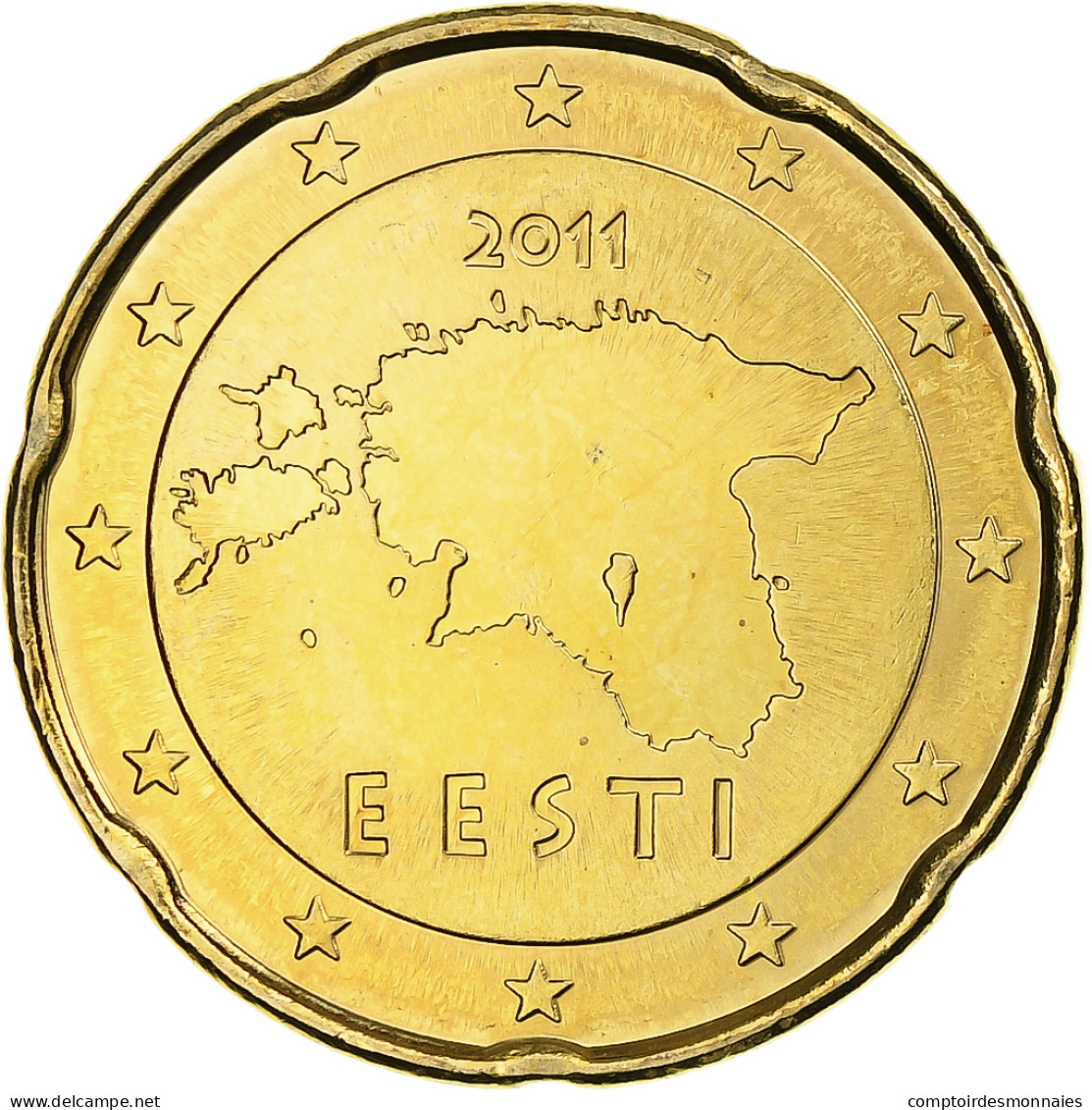 Estonie, 20 Euro Cent, 2011, Vantaa, BU, SPL+, Or Nordique, KM:65 - Estonie