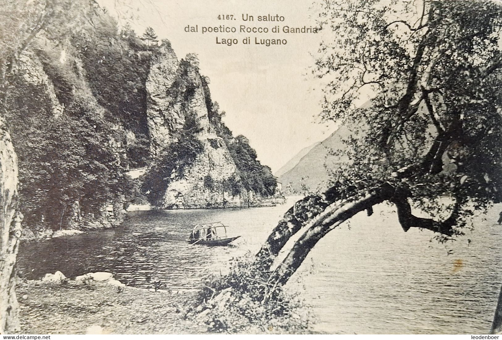 A.094 - Gandria - Un Saluto Dal Poetico Rocco Di Gandria, Lago Di Lugano - 1909 - Gandria 
