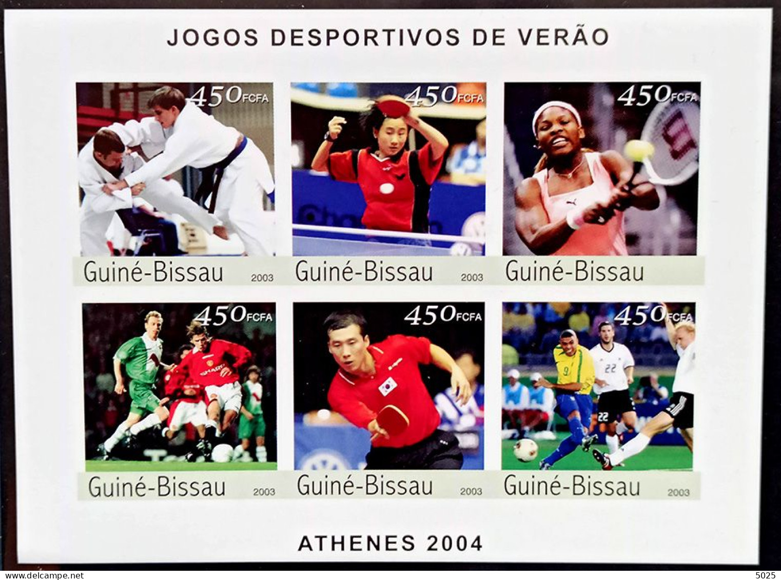 GUINEE BISSAU - 2004 - Feuillet Non Dentele Jeux Olympiques Athenes - Tennis Table Judo Football EGT - Summer 2004: Athens