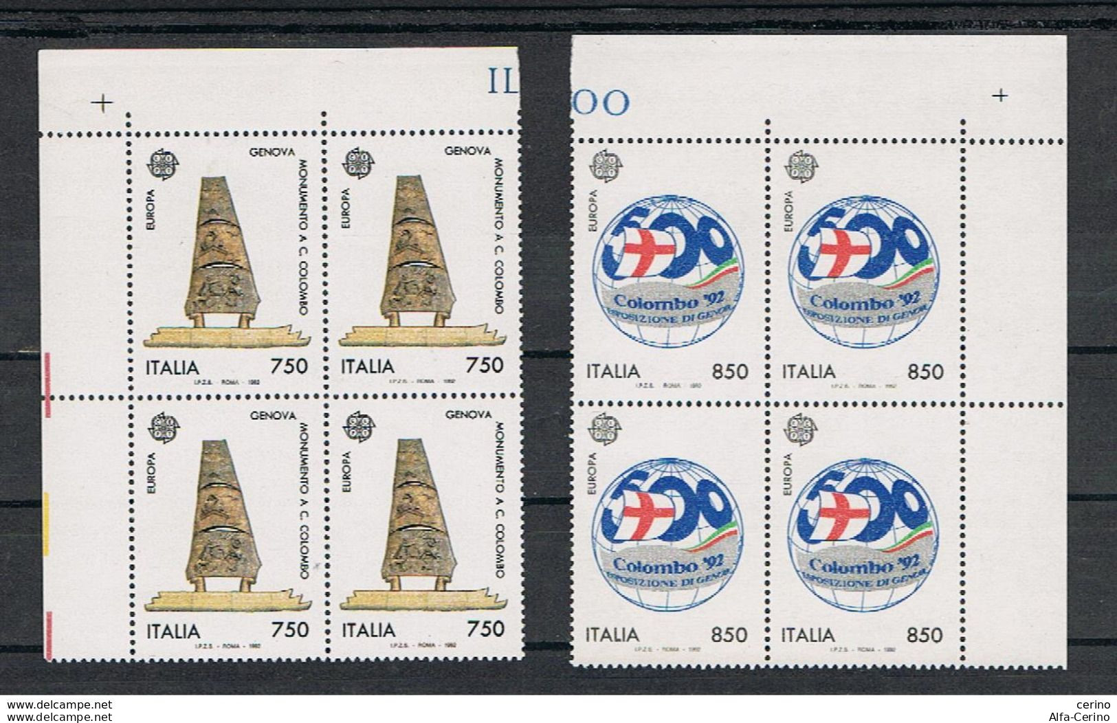 REPUBBLICA:  1992  EUROPA  CEPT  -  S. CPL. 2  VAL. BL. 4  N. -  SASS. 1993/94 - 1992