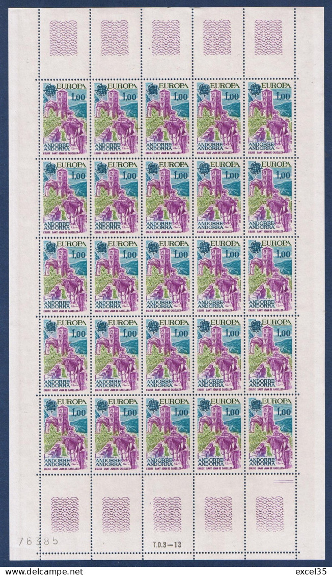 COTE 550 € - YVERT N° 261 Et 262 N** - EUROPA 1977en FEUILLE - ANDORRE - SCAN RECTO-VERSO = SANSURPRISE - Blocks & Sheetlets