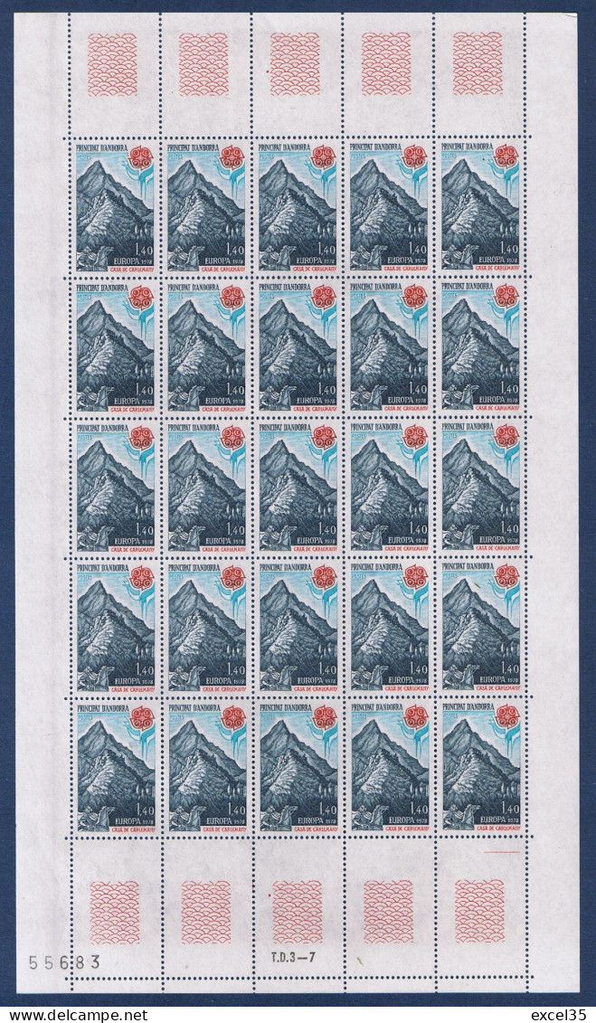 COTE 675 € - YVERT N° 269 Et 270 N** - EUROPA 1978  En FEUILLE - ANDORRE - SCAN RECTO-VERSO = SANSURPRISE - Blocs-feuillets