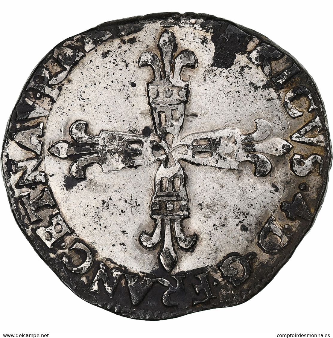 France, Henri IV, 1/8 Écu De Béarn, 1609, Morlaas, Très Rare, TTB, Argent - 1589-1610 Heinrich IV.