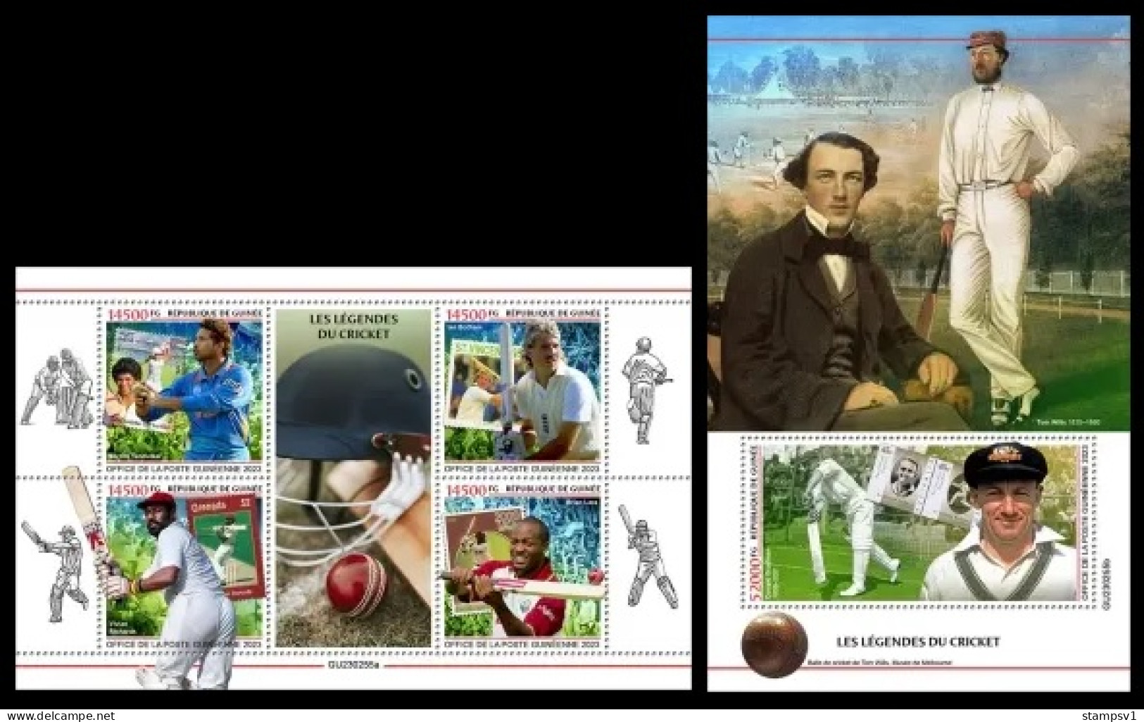 GUinea  2023 Cricket Legends. (255) OFFICIAL ISSUE - Cricket