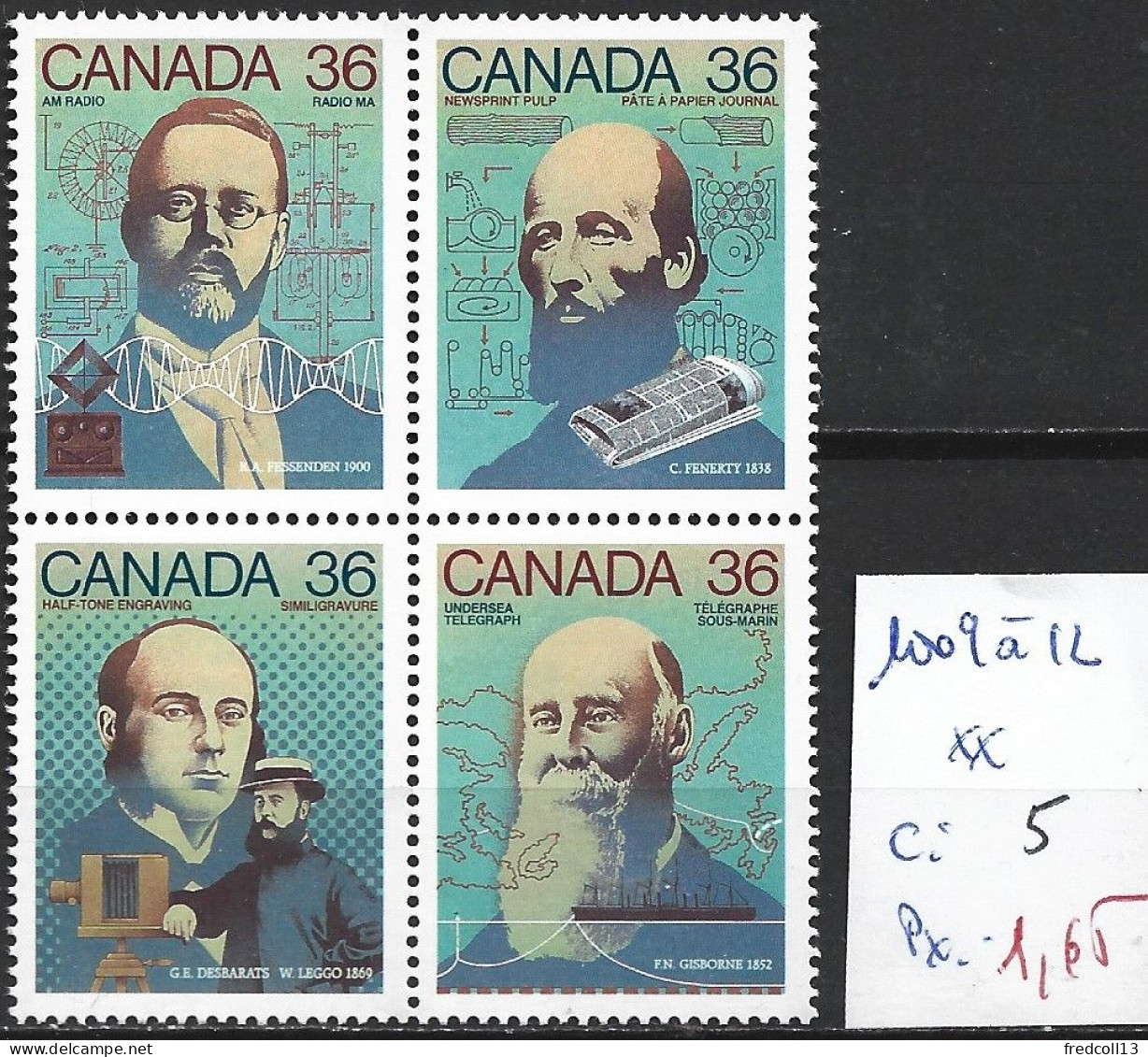 CANADA 1009 à 12 ** Côte 5 € - Unused Stamps