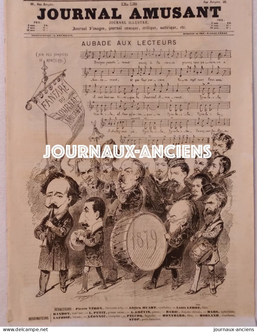 1878 POMPIERS DE NANTERRE - FANFARE DU JOURNAL AMUSANT - AUBADE AUX LECTEURS - LE JOURNAL AMUSANT - Bomberos