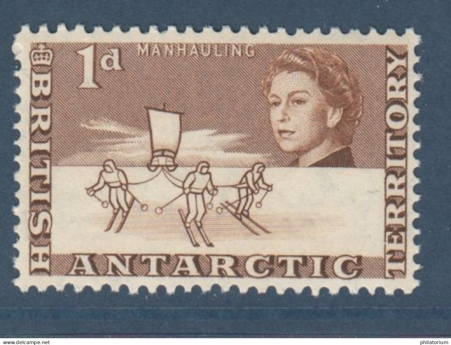 BAT, Territoire Antarctique Britanique, **, Yv 2, Mi 2,  Skieurs Tirant Un Traîneau à Voile, - Andere Vervoerswijzen