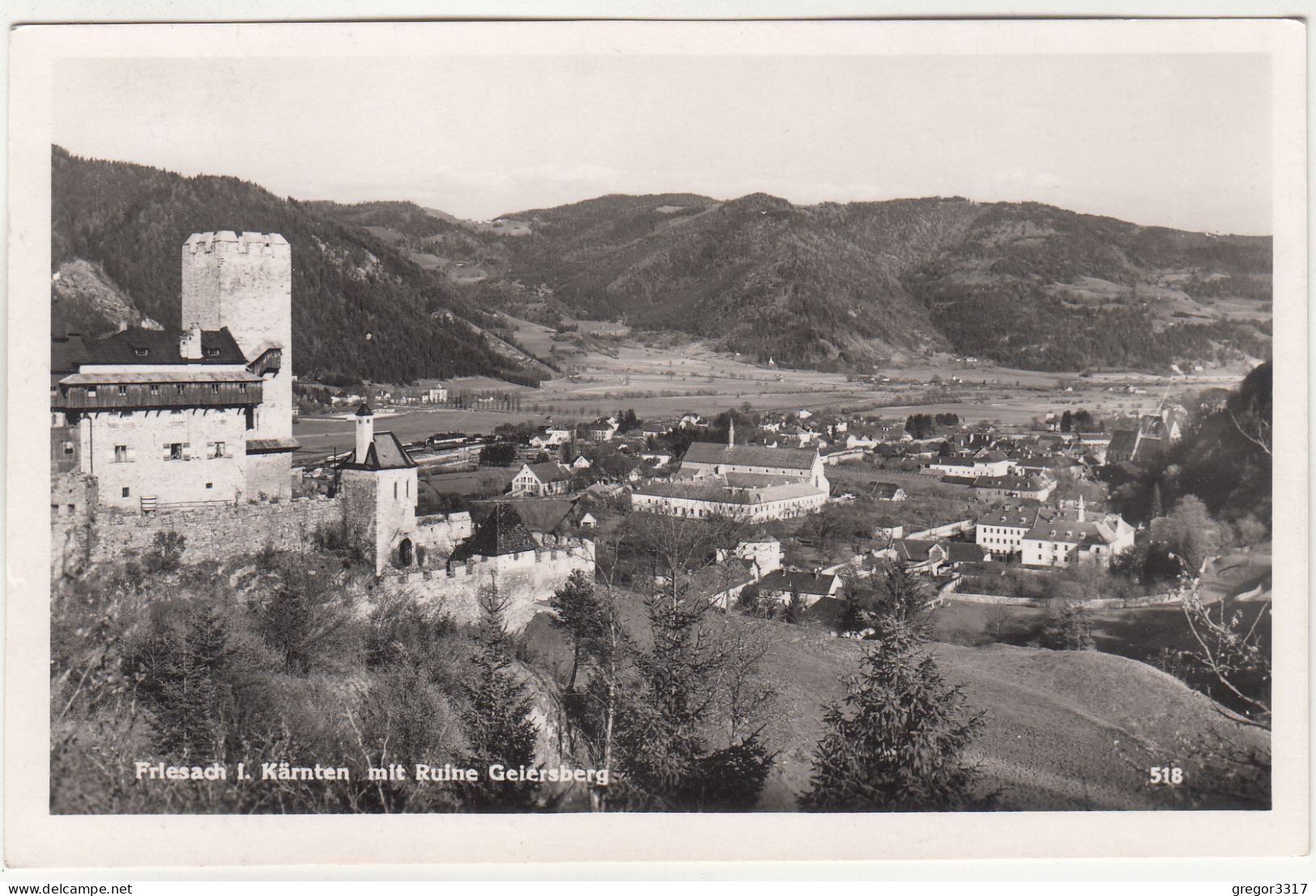 E453) FRIESACH In Kärnten Mit Ruine GEIERSBERG - Tolle Alte S/W FOTO AK 20.06.1956 - Friesach