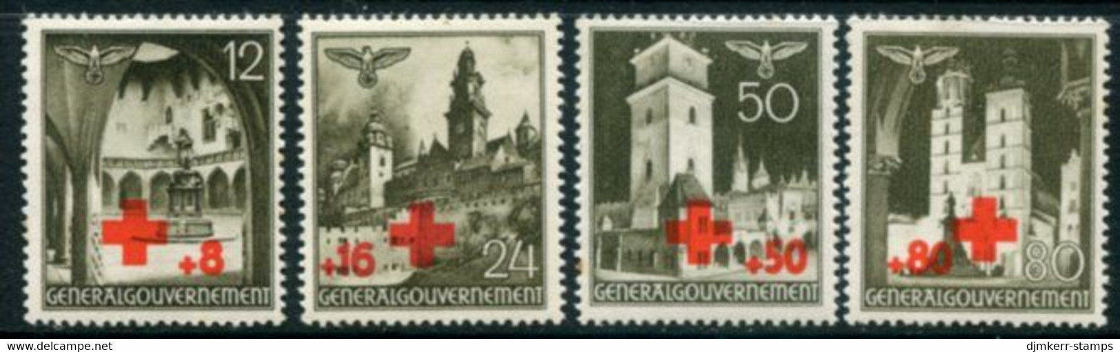GENERAL GOVERNMENT 1940  Red Cross MNH / **   Michel 52-55 - General Government