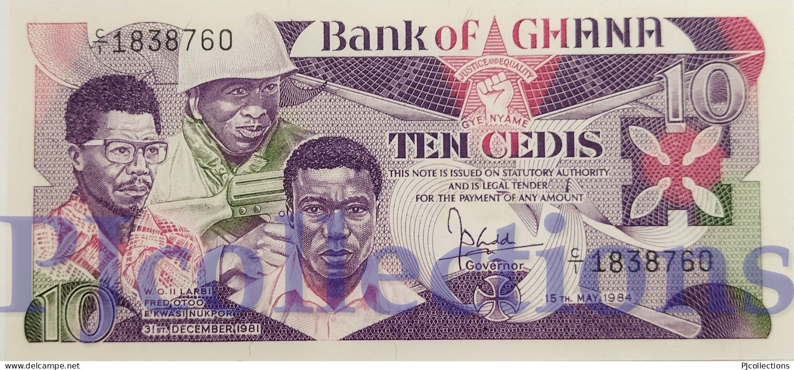 GHANA 10 CEDIS 1984 PICK 23a UNC - Ghana