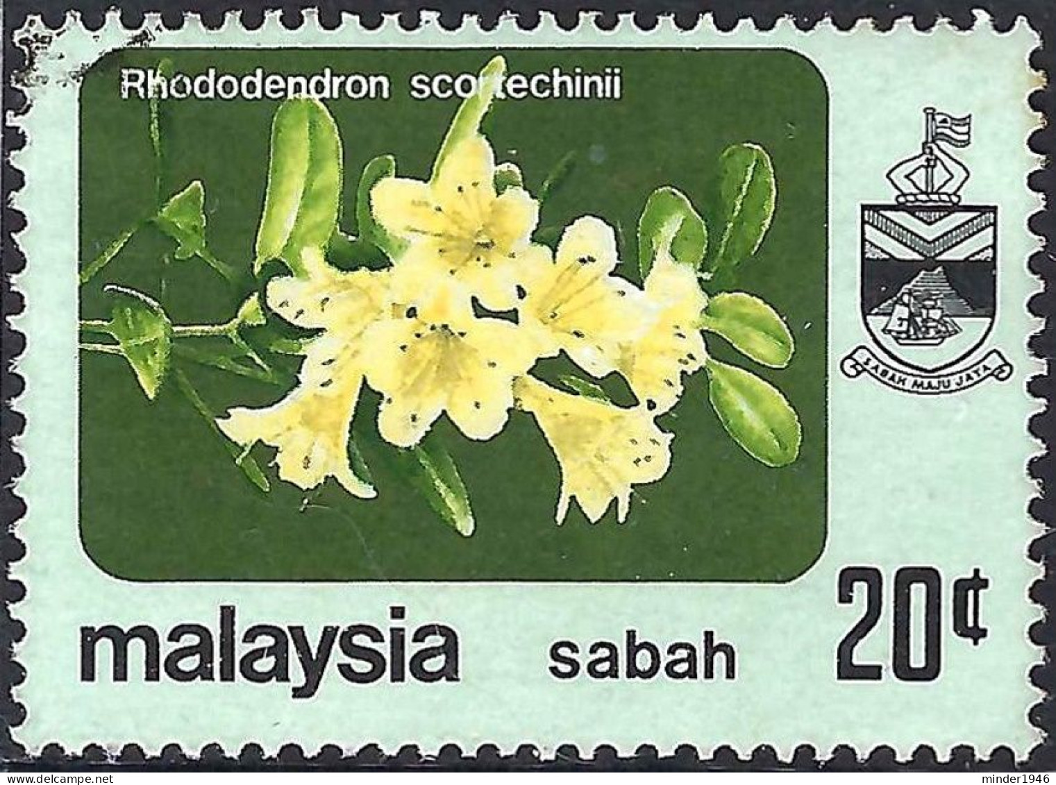 MALAYSIA SABAH 1979 20c Multicoloured, Flowers SG450 FU - Malaysia (1964-...)