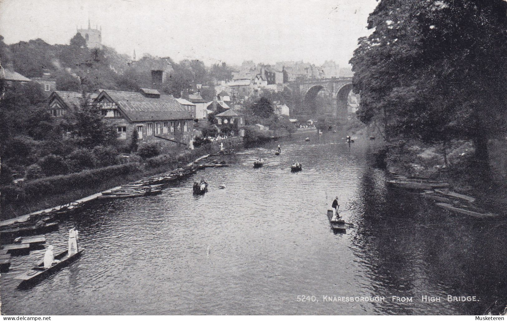 United Kingdom PPC Knaresborough From High Bridge J. Salmon Ltd. Sevenoaks HARROGATE Yorkshire 1950 Denmark (2 Scans) - Harrogate