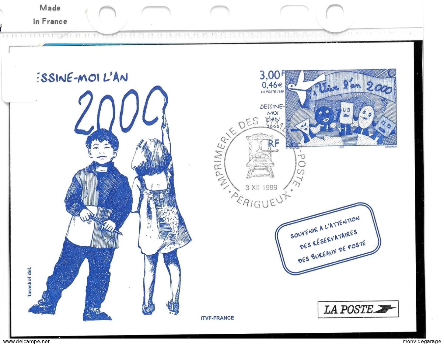 Dessine Moi L'an 2000 - Souvenir - Premier Jour - 03 12 1999 - Souvenir 088 - Official Stationery