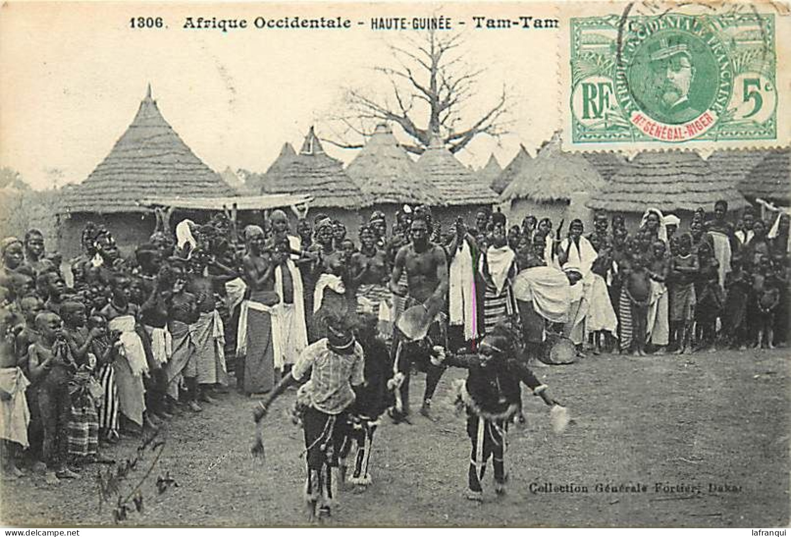 Pays Div-ref DD651- Guinée -haute Guinée-tam Tam - Collection General Fortier - / A Circulé - - Guinée Française