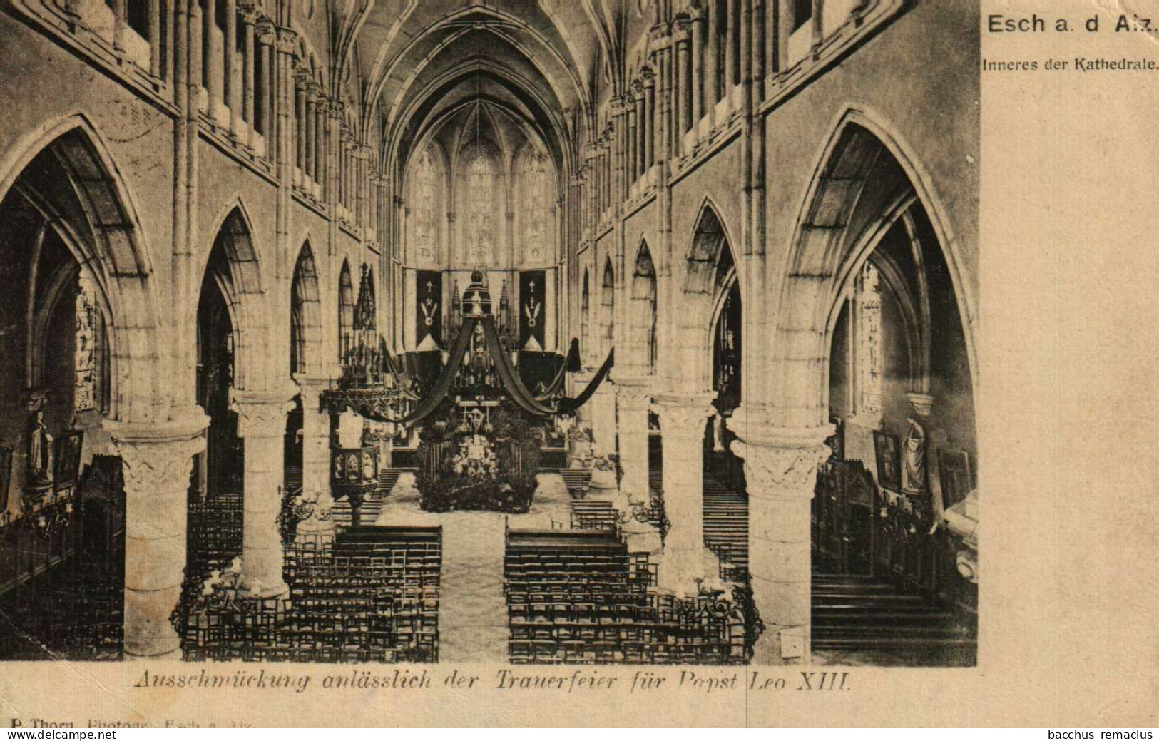 ESCH-SUR-ALZETTE - Inneres Der Kathedrale - Ausschmückung Anlässlich Der Trauerfeier Für Papst Leo XIII. - Esch-Alzette