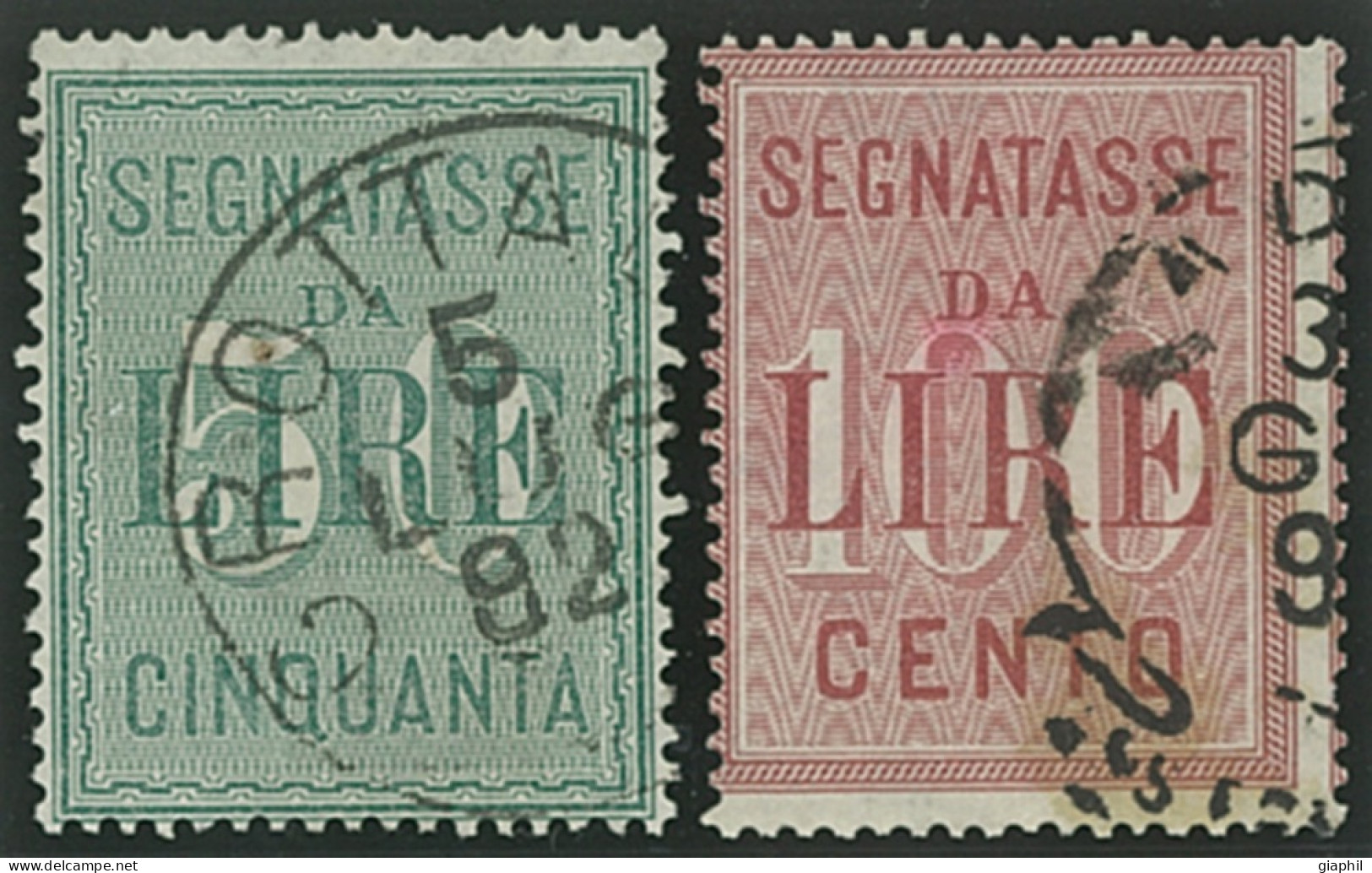 ITALY ITALIA REGNO 1884 SERIE SEGNATASSE (Sass. 15-16) USATA OFFERTA! - Strafport