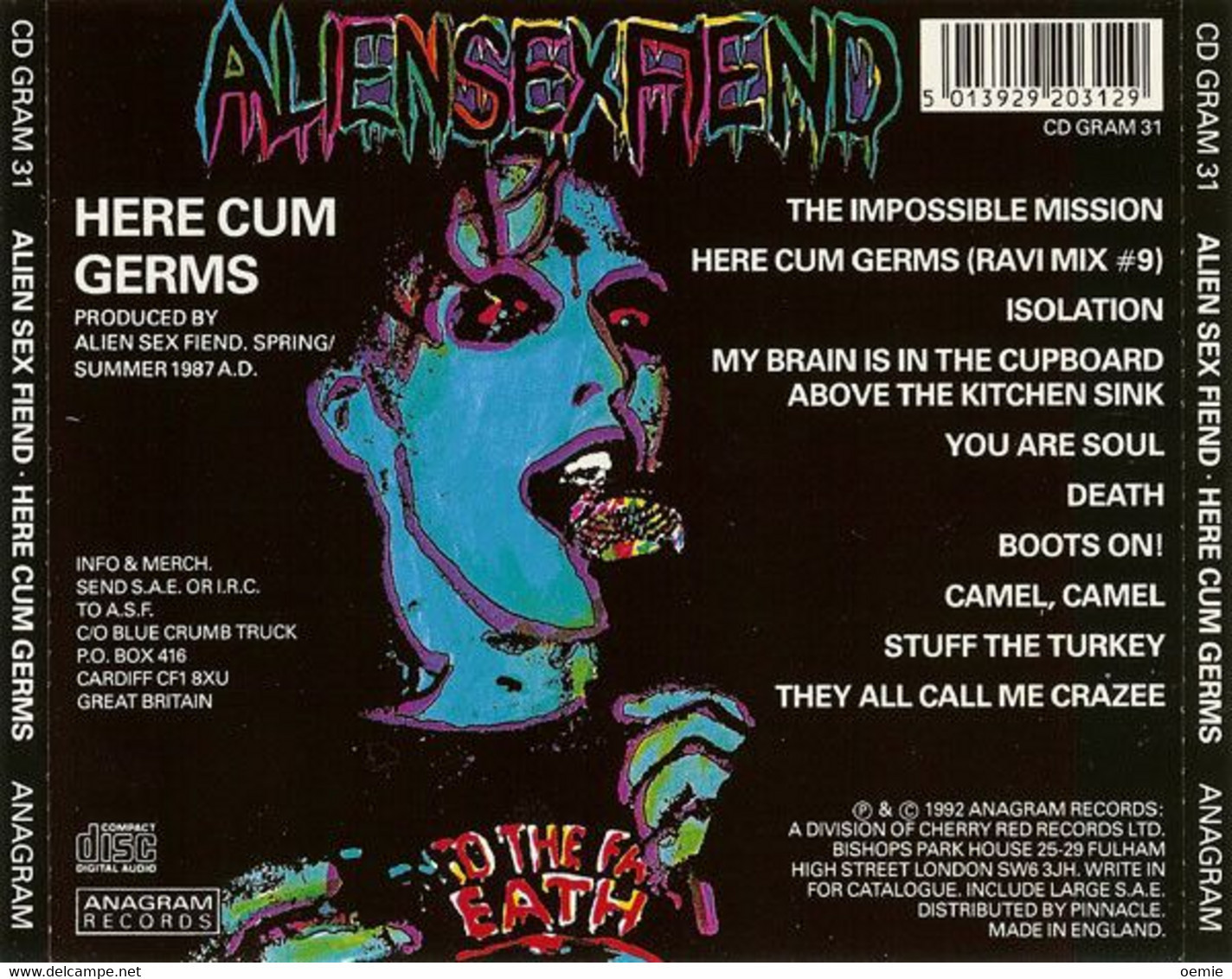 ALIEN SEX FIEND ° HERE CUM GERMS   CD ALBUM NEUF SOUS CELOPHANE - Hard Rock En Metal