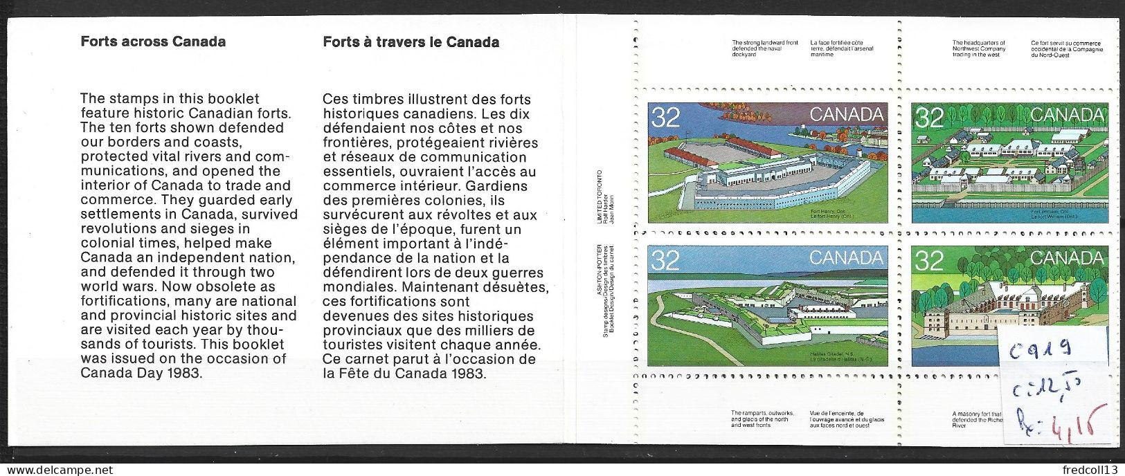 CANADA Carnet C 919 Côte 12.50 € - Libretti Completi