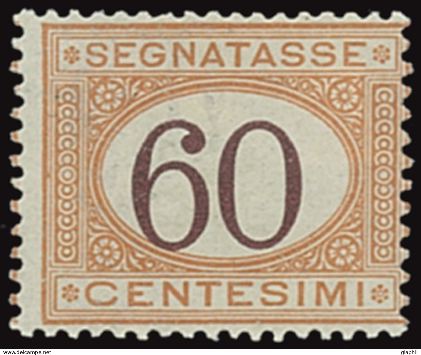 ITALY ITALIA REGNO 1924 60 CENT. SEGNATASSE (Sass. 33) NUOVO LINGUELLATO OFFERTA! - Taxe