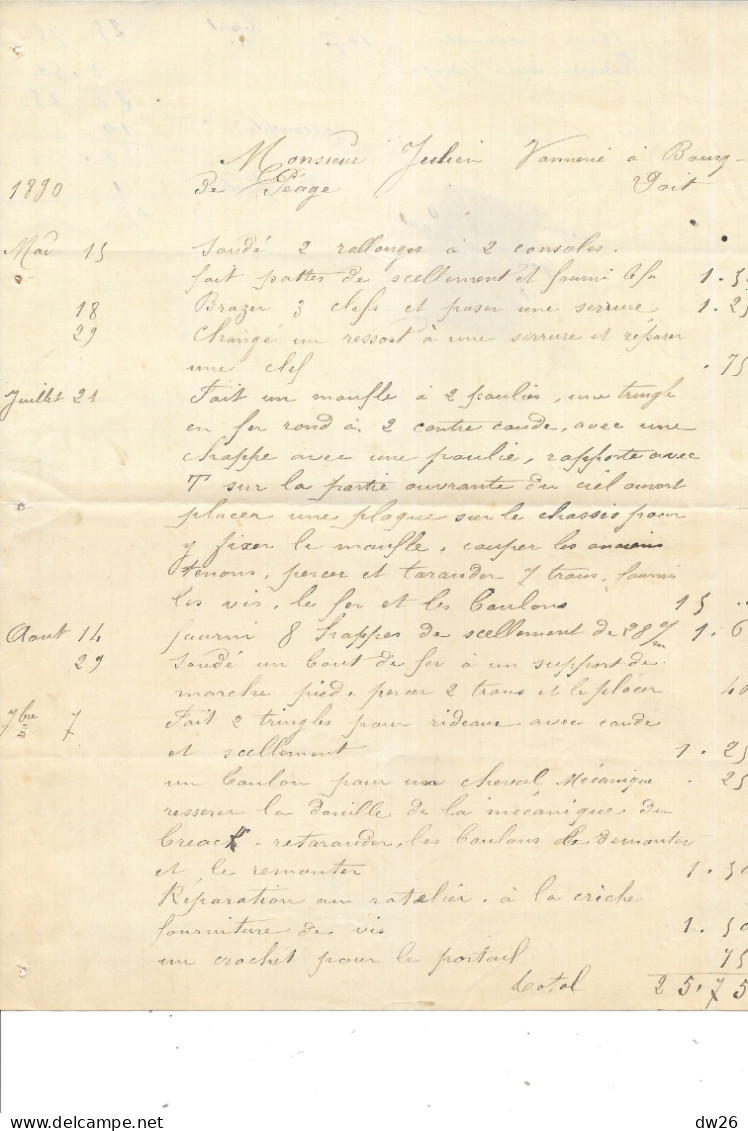 Lot de 13 documents Commerciaux et factures - Entreprise Jullien, Chapelier à Bourg-de-Péage (Drôme) 1890 environ