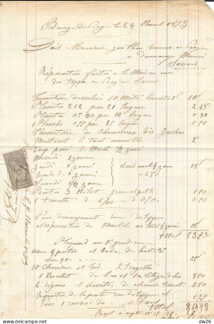 Lot de 13 documents Commerciaux et factures - Entreprise Jullien, Chapelier à Bourg-de-Péage (Drôme) 1890 environ