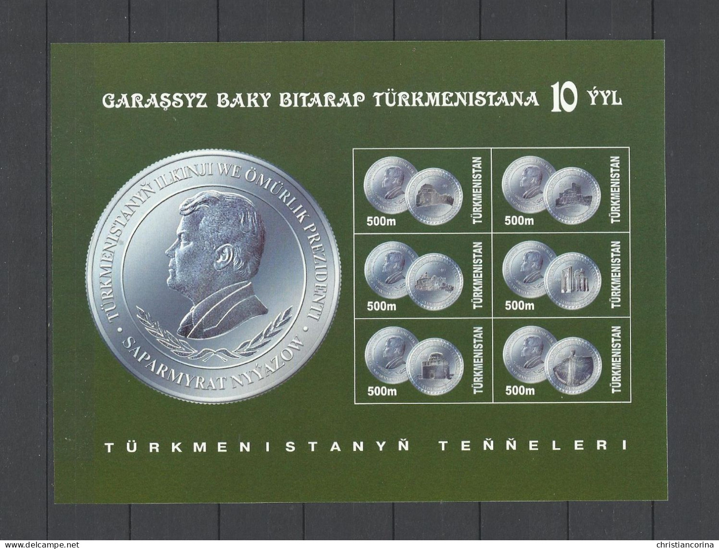 TURKMENISTAN 2001 10th ANNIVERSARY OF INDEPENDENCE - 7 MINISHEETS