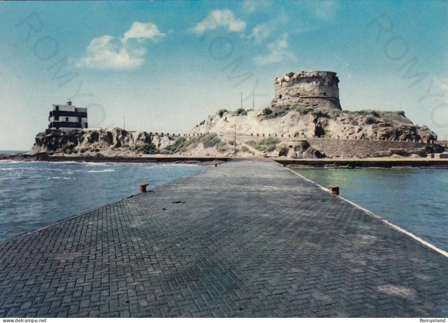 CARTOLINA  BOSA,ORISTANO,SARDEGNA-IL FARO E L'ANTICA TORRE-MEMORIA,CULTURA,RELIGIONE,BOLLO STACCATO,VIAGGIATA 1965 - Oristano