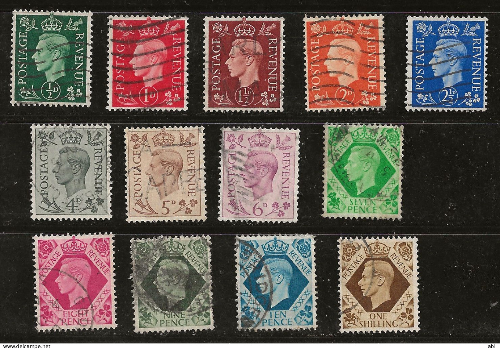 Grande-Bretagne 1937-1947 N° Y&T :  209 à 222 - 214 Et 221A Obl. - Used Stamps