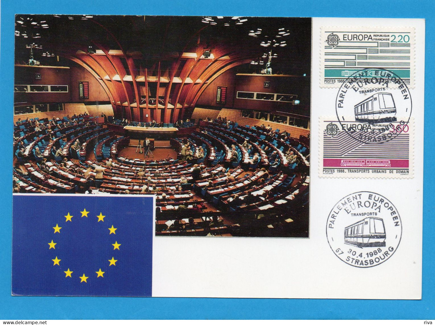 Grande Carte  ( Parlement EUROPEEN) Avec 2 Valeurs EUROPAS - Collections (sans Albums)