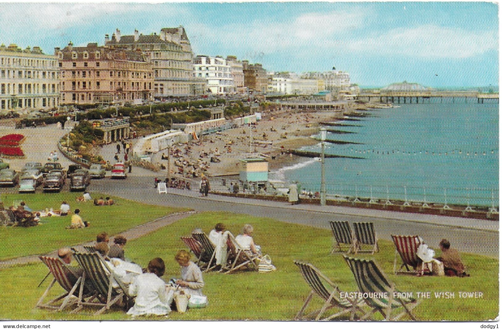 EASTBOURNE FROM THE WISH TOWER, SUSSEX, ENGLAND. Circa 1968 USED POSTCARD   Zq9 - Eastbourne