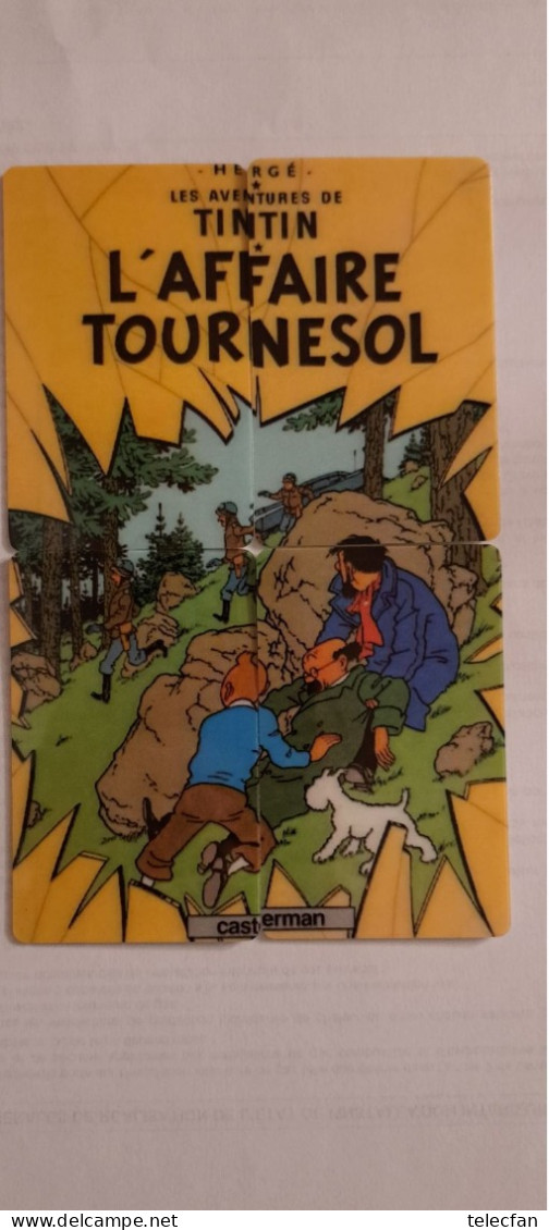 GB UK PREPAID PUZZLE 4 CARDS L AFFAIRE TOURNESOL TINTIN SUPERBE NUMEROTE VERSO UT - BD