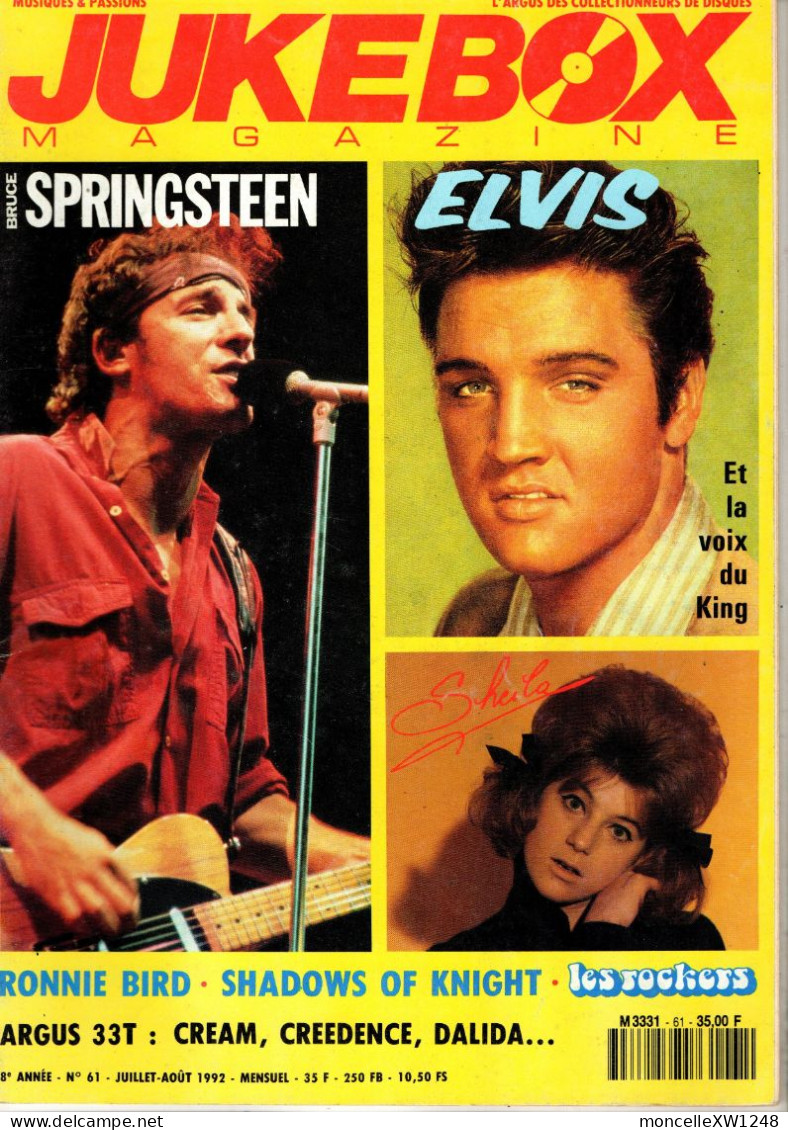 Juke Box Magazine N°61 (juillet 1992) - B.Springsteen - E. Presley - R.Bird - Cream - Música