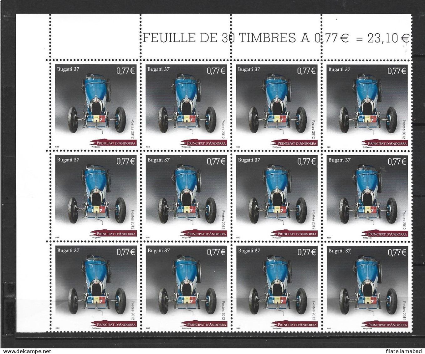 ANDORRA CORREO FRANCES Nº 723  12 SELLOS NUEVOSY PERFECTOS (C.H) - Used Stamps