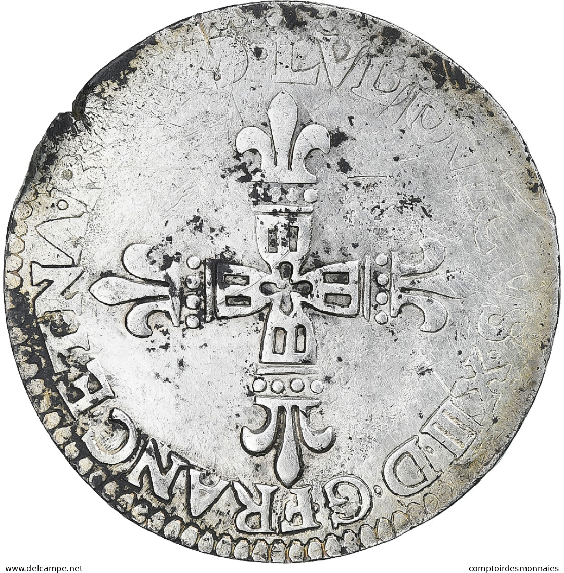 France, Louis XIII, 1/4 Ecu De Béarn, Date Incertaine, Pau, TB+, Argent - 1610-1643 Louis XIII Le Juste