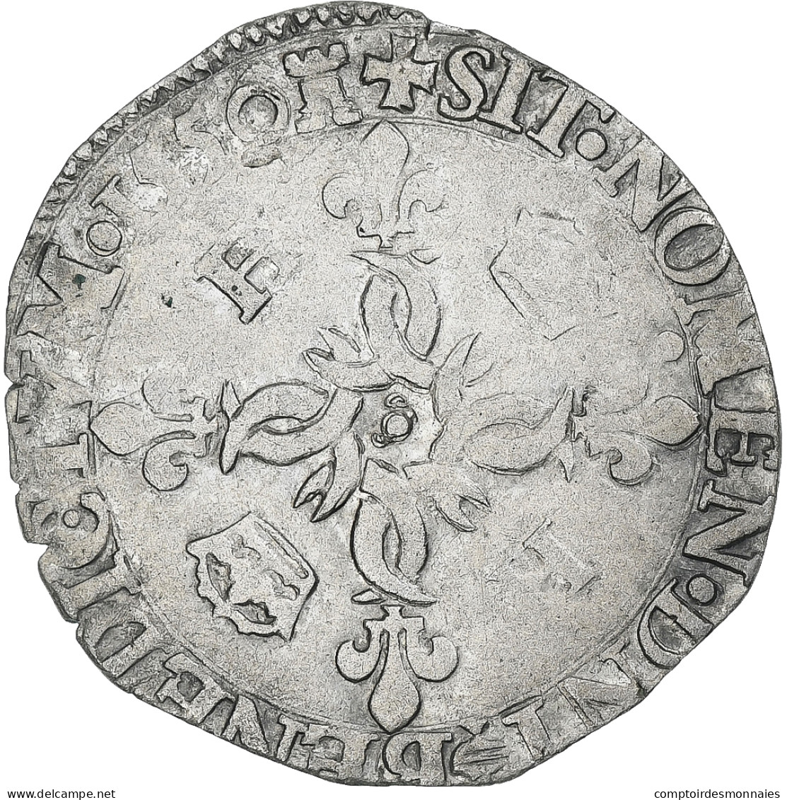 France, Henri II, Douzain Aux Croissants, 1550, Tours, TB+, Billon, Gadoury:357 - 1547-1559 Henri II