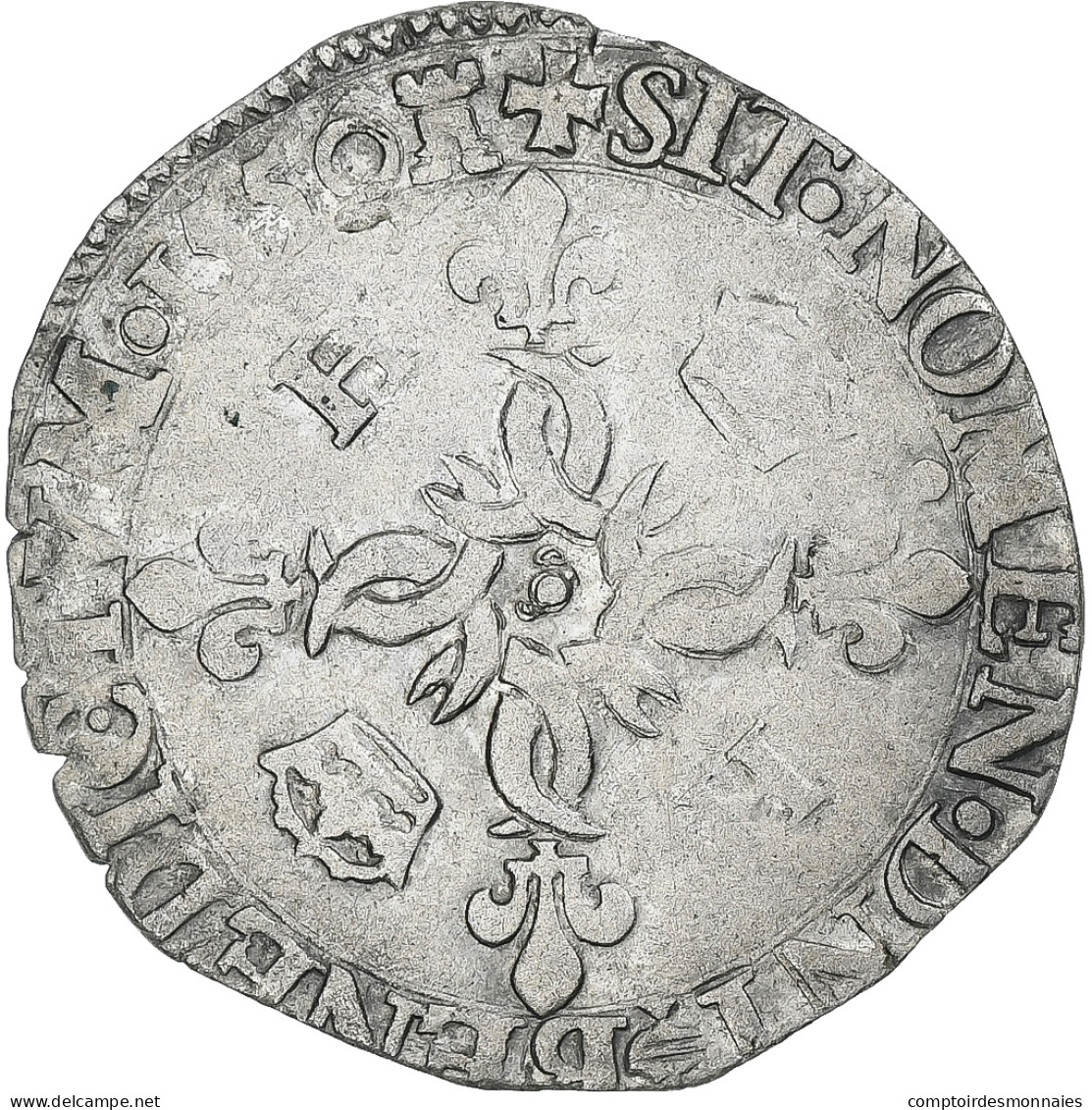 France, Henri II, Douzain Aux Croissants, 1550, Tours, TB+, Billon, Gadoury:357 - 1547-1559 Heinrich II.