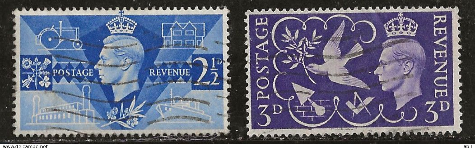 Grande-Bretagne 1946 N° Y&T :  235 Et 236 Obl. - Used Stamps