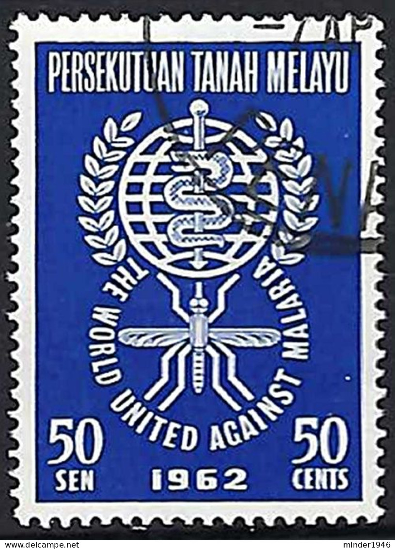 MALAYAN FEDERATION 1962 50c,Ultramarine, Malaria Education SG25 FU - Malaysia (1964-...)