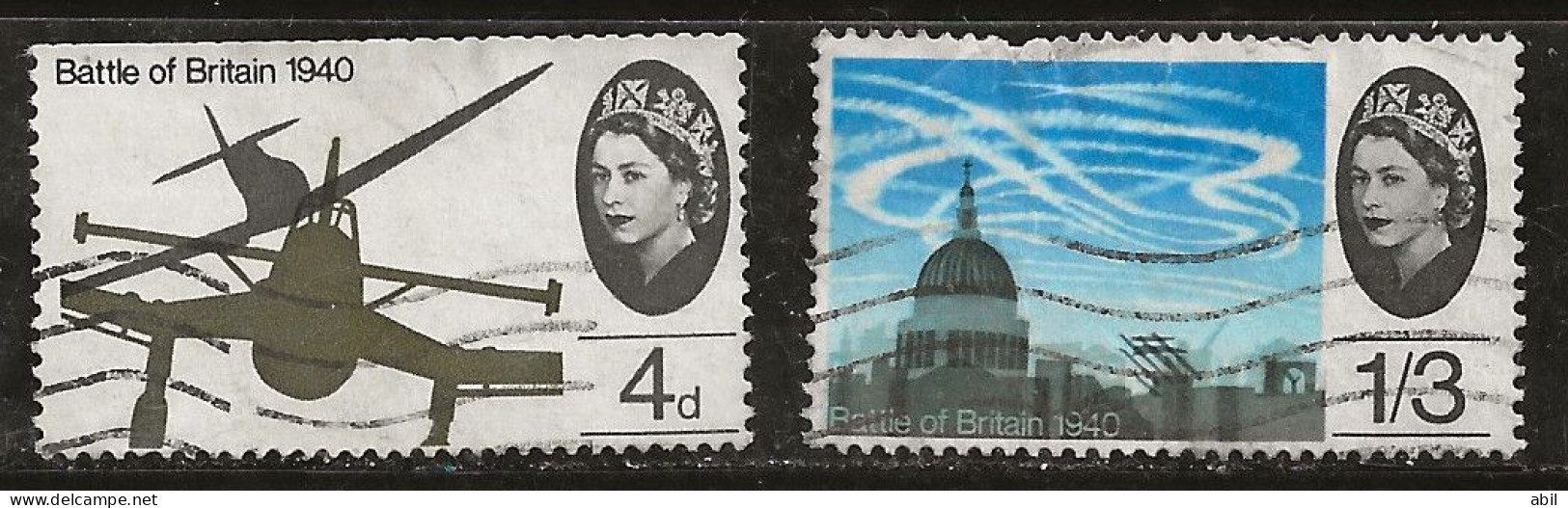 Grande-Bretagne 1964 N° Y&T :  411 Et 414 Obl. - Usati